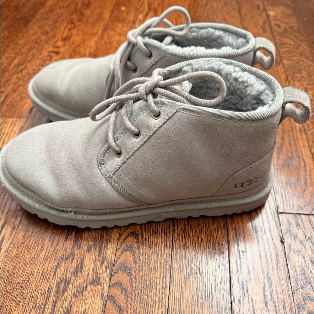 UGG Gray Lace-Up Neumal Boots Size 8